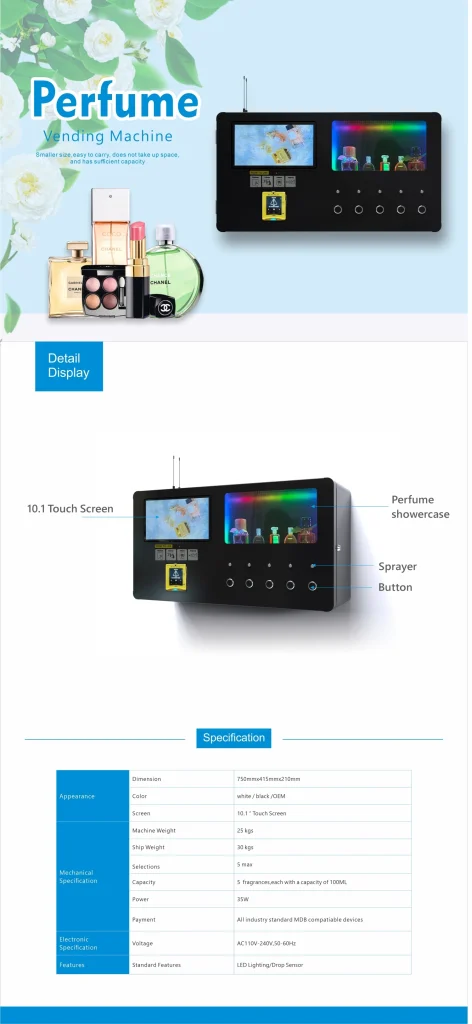 wall mounted perfume vending machine